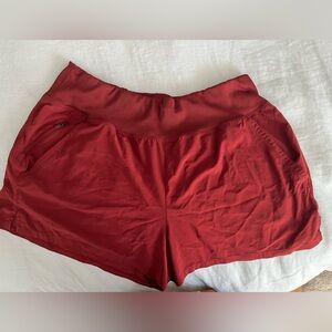 Women's Maroon High Waisted Active Shorts